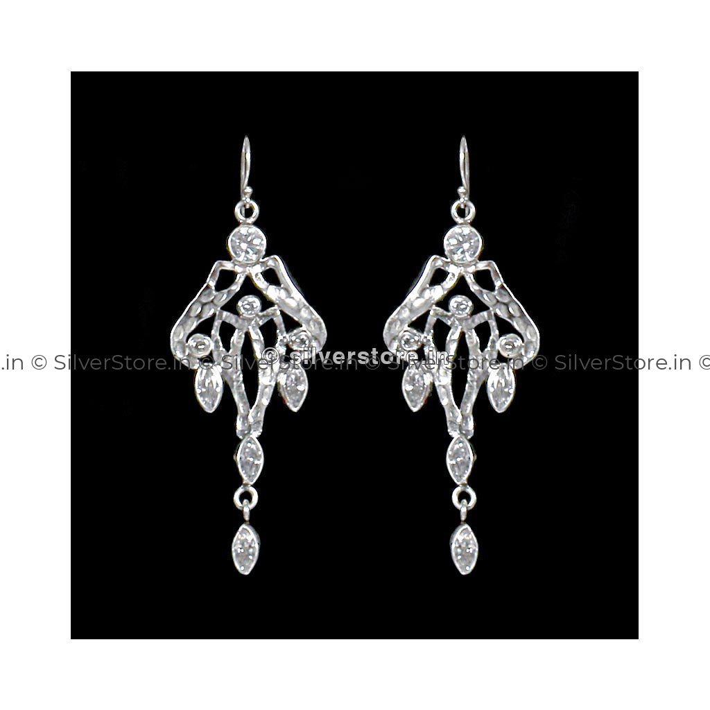 925 Antique White Silver Earrings Earing