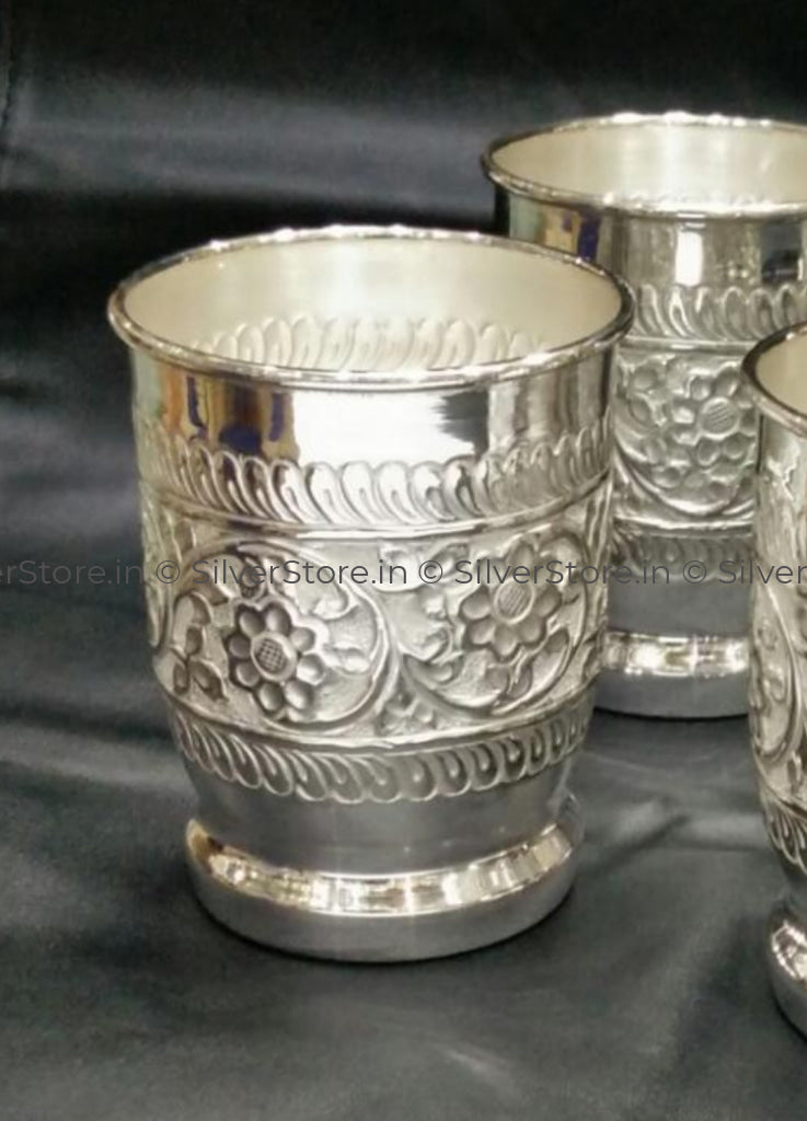 999 Pure Silver Naksi Glass - 990 Bis Hallmarked