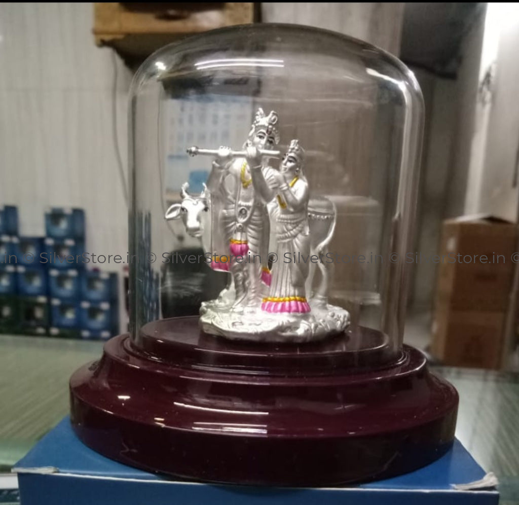 Pure Silver Radha Krishna Idol