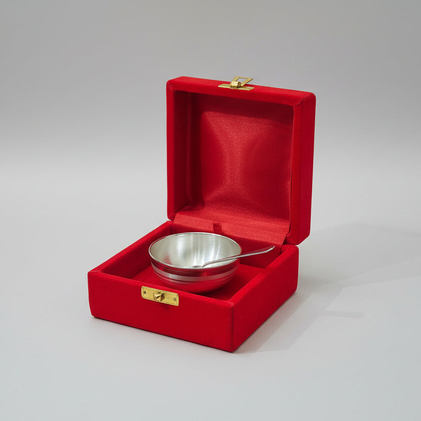 Pure silver Bowl and spoon set for baby Bis hallmarked (up to 1 year baby)