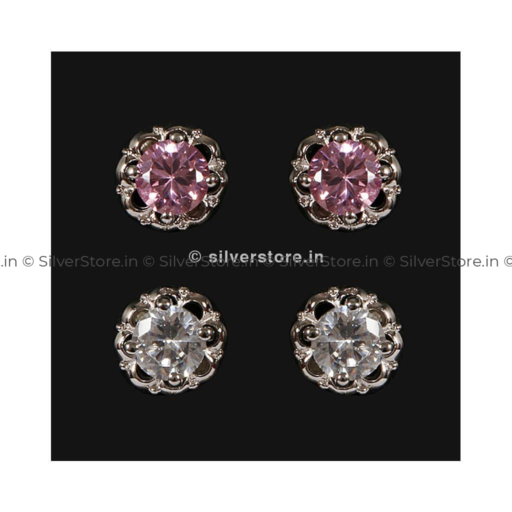 Silver Diamond Studs Earing