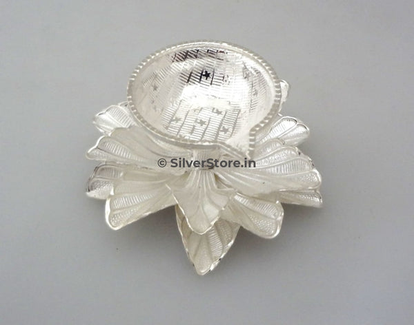 Silver Diya - Rose Mallow Pattern 925 Pure