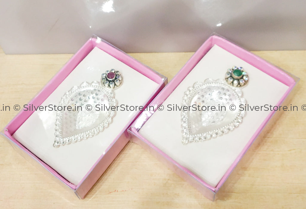 Silver Diya - Stone Pattern 925