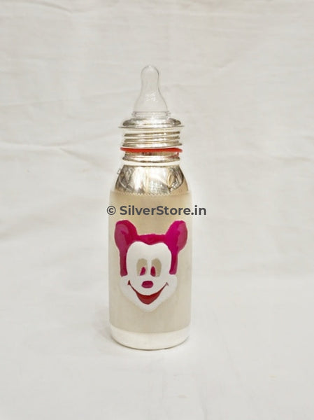 Silver Feeding Bottle For Baby -Bis Hallmarked - Free Silicone Nipple Milk