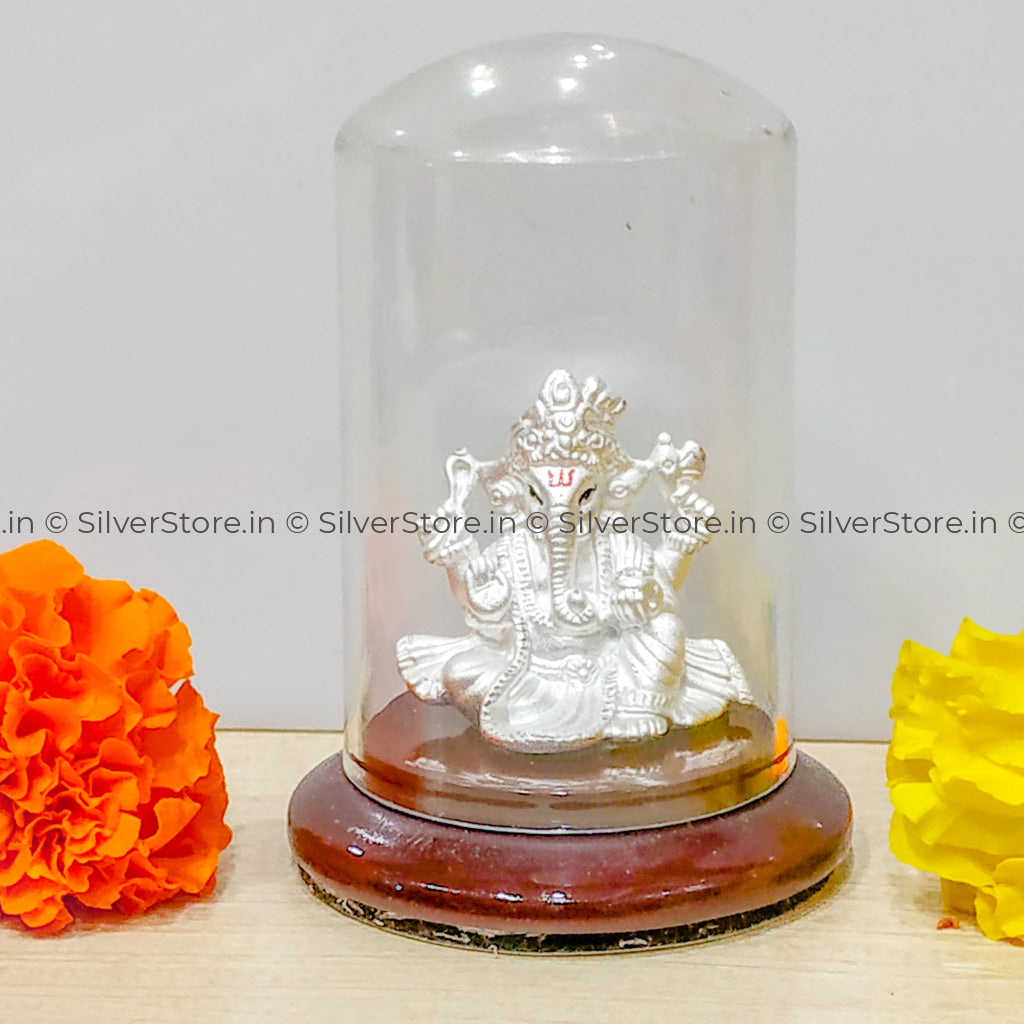 Silver Ganesh Idol - Ga23 Idols
