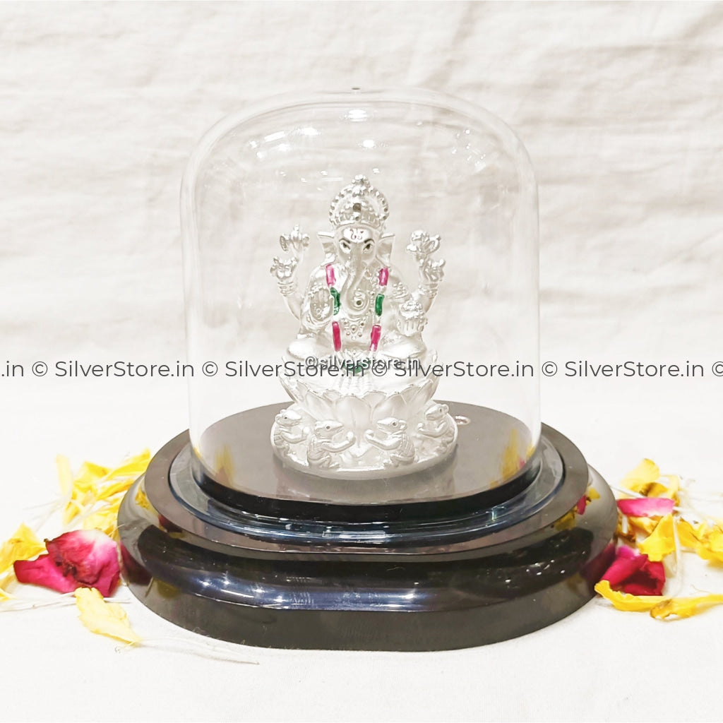 Silver Ganesh Idol - Ga43