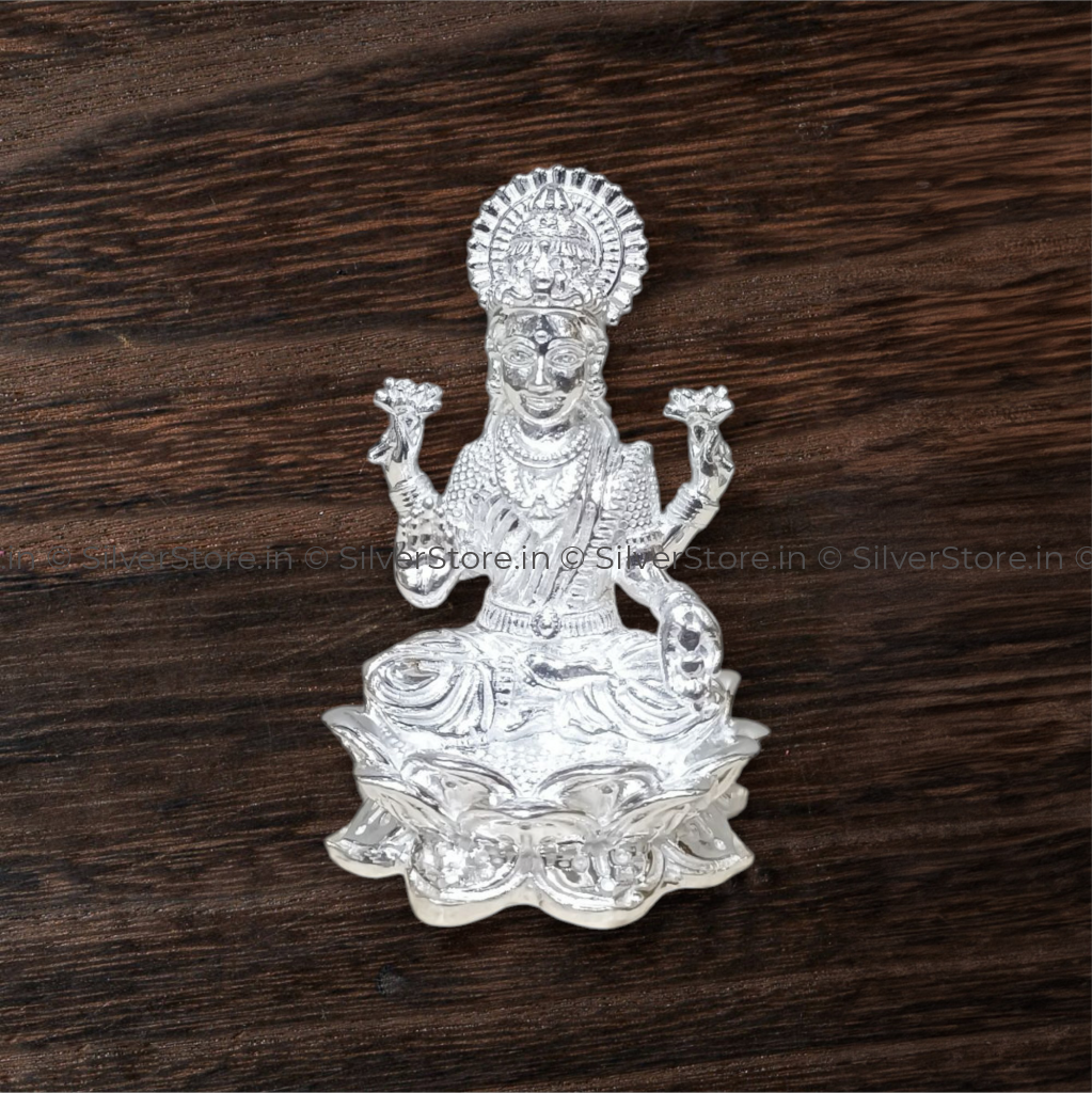 Silver Laxmi Idol - solid silver idol - 925 bis hallmark