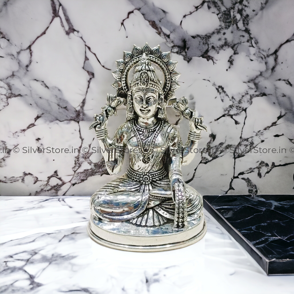 Silver Laxmiji Idol - 925 Laxmi