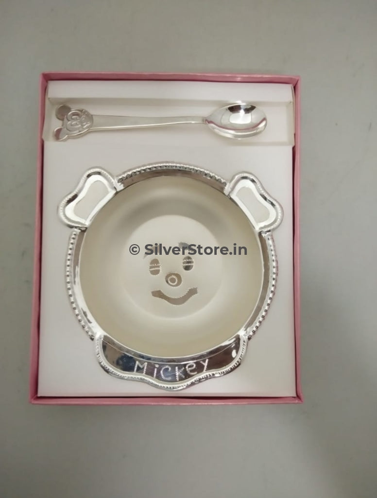 Silver bowl and spoon set sales for baby