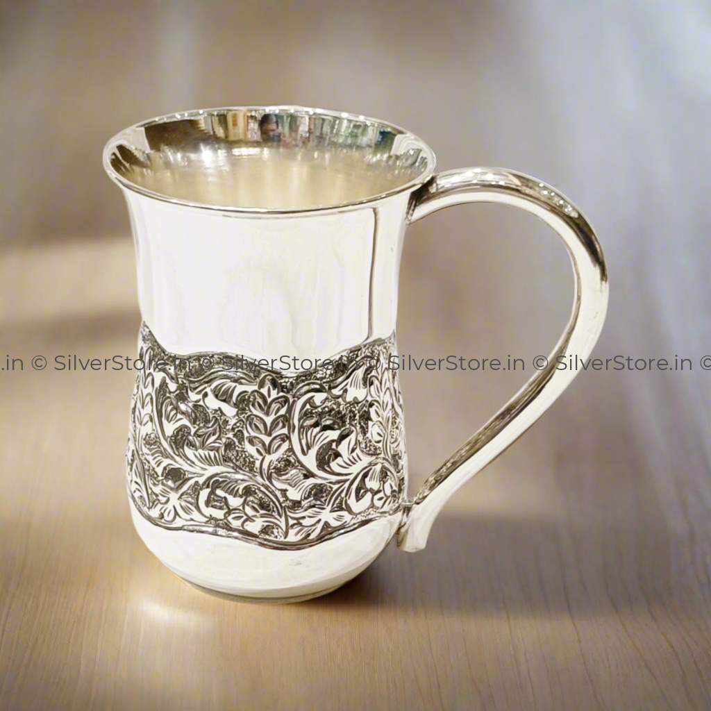 SILVER MUG Nakshi Pattern 925 Bis hallmark beer mug