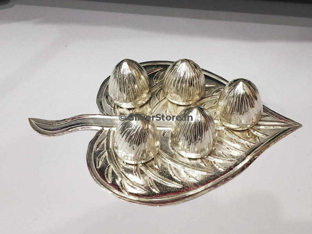 Silver Pan & silver supari set - silver leaf - silver nuts –