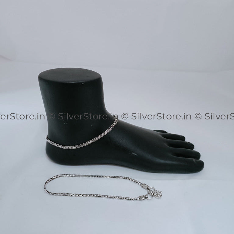 Silver Payal / Anklet - 925 -Anchor Pattern An-5