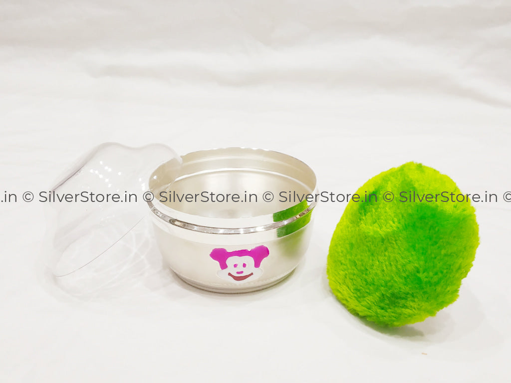 Silver Powder Box For Baby - With Puff Bis Hallmarked Gifts