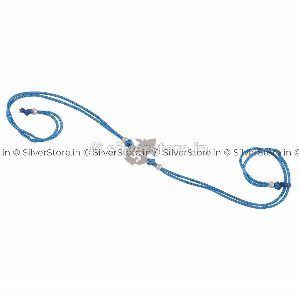 Silver Rakhi For Bother-Swastik In Kalash Pattern-R14