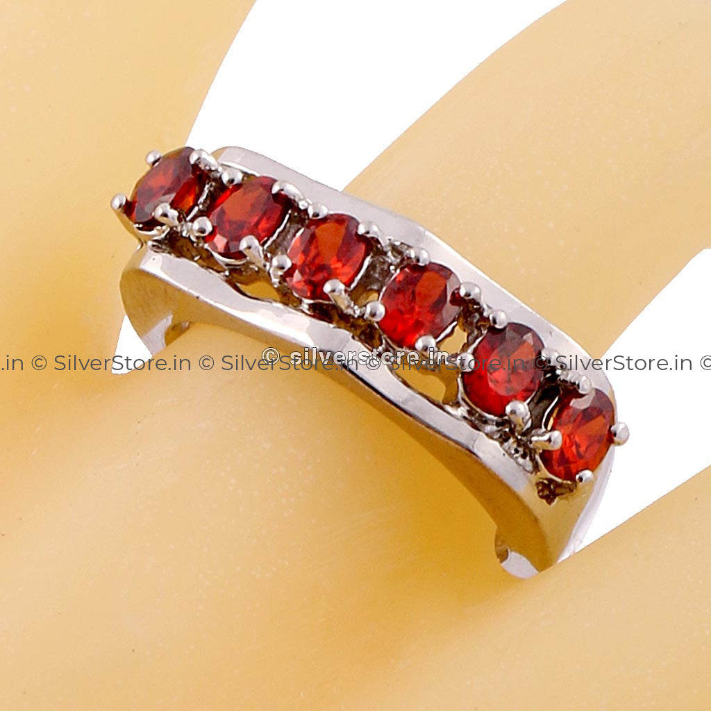 Silver Ring With Semi-Precious Stones