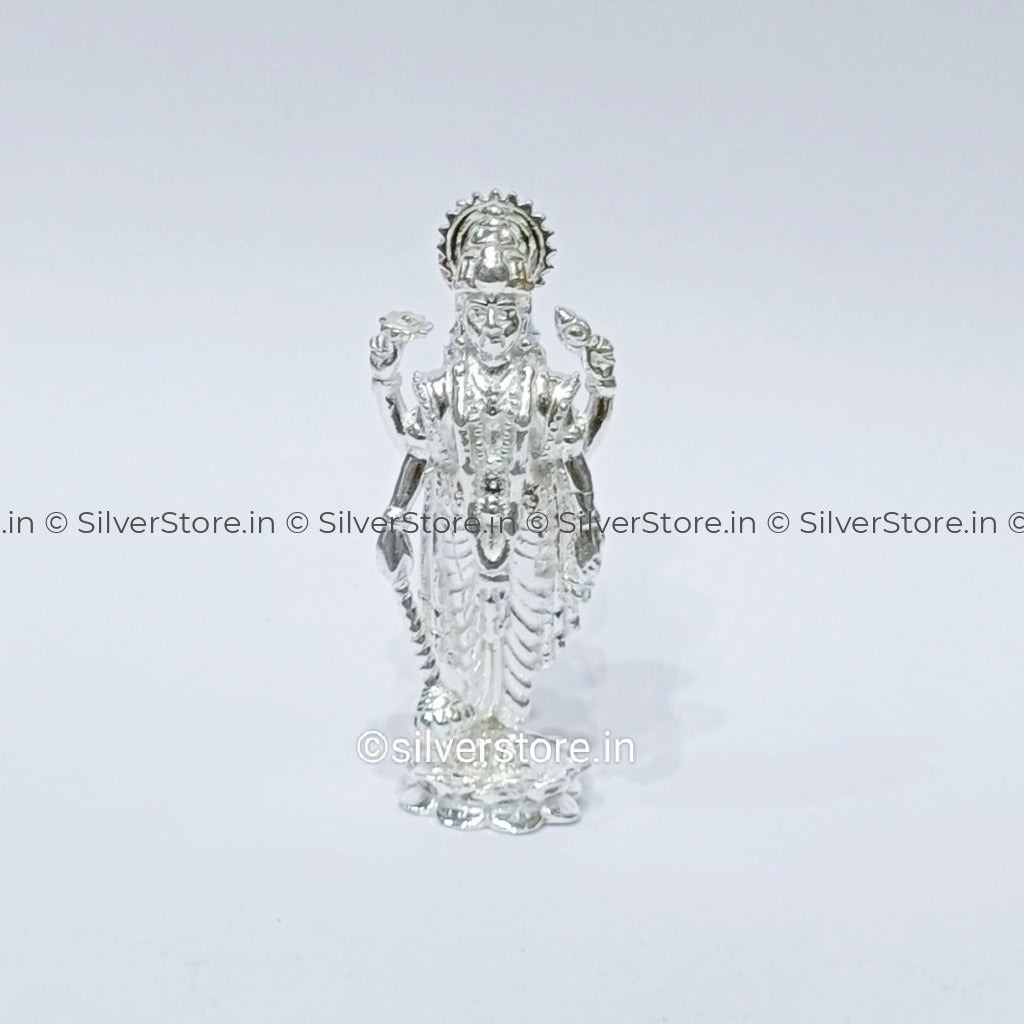 Silver Vishnu / Satyanarayan Idol - Small Size 925 Bis Hallmark