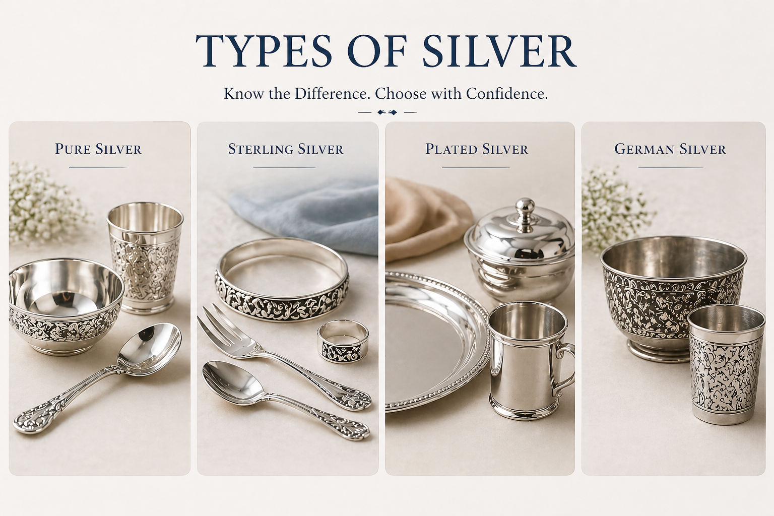 Understanding the Different Types of Silver and Their Uses | SilverStore.in