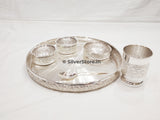 10 Silver Dinner Set - Nakshi Asha Pattern -990 Bis Hallmarked Silver Dinner Set