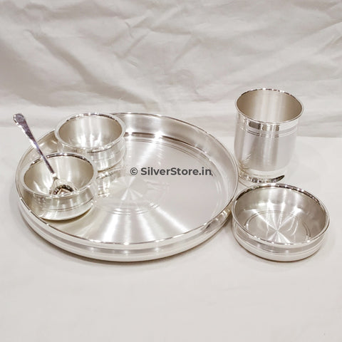 10 Size - 999 Pure Silver Dinner Set / Thali Ashapura Pattern With Bis Hallmark Silver Dinner Set