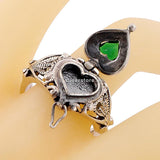 925 Antique Silver Ring With Open-Able Heart Shaped Box