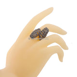 925 Antique Twin Leaf Designed Silver Ring