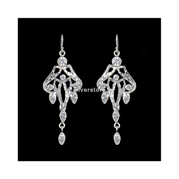 925 Antique White Silver Earrings Earing