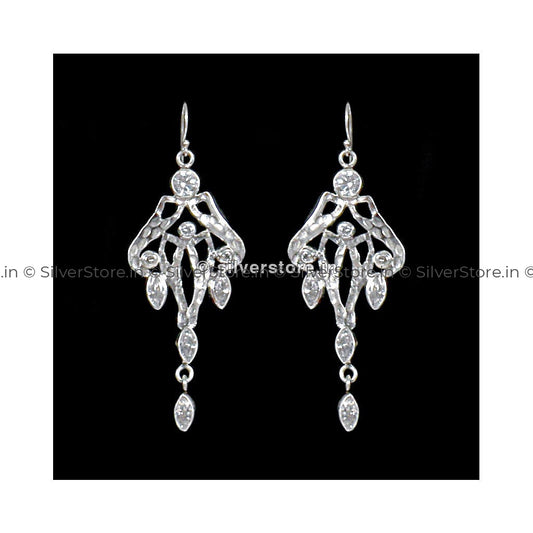 925 Antique White Silver Earrings Earing