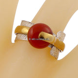 925 Designer Red Stone Silver Ring