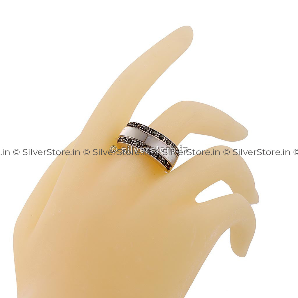925 Designer Silver Ring With Semi-Precious Stone – SilverStore.in