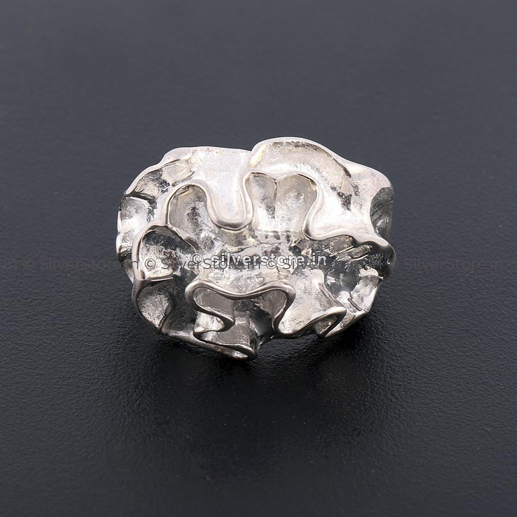 925 Latin Flower Designer Ring Silver