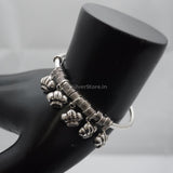 925 Pure Silver Bracelet Kada For Women - Crown Pattern Silver Womens Bracelets