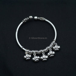 925 Pure Silver Bracelet Kada For Women - Crown Pattern Silver Womens Bracelets