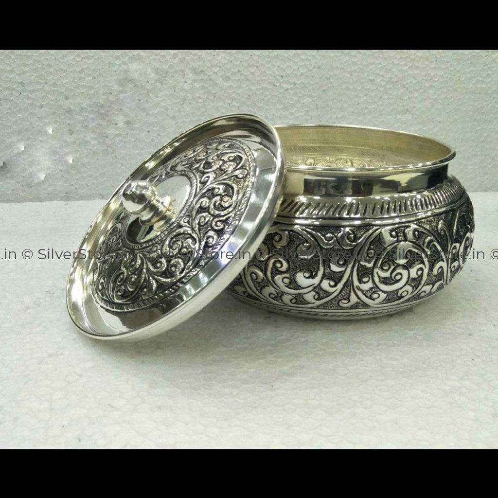 925 Pure Silver Nakshi Box - Bis Hallmark Bowl