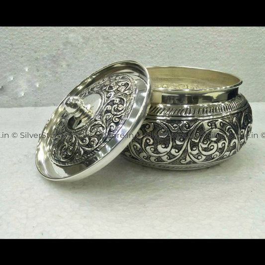 925 Pure Silver Nakshi Box - Bis Hallmark Bowl