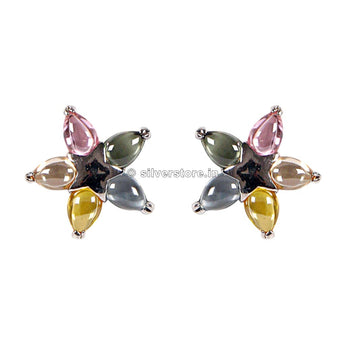 925 Silver Coloured Stone Studs Earing