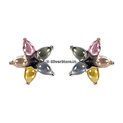 925 Silver Coloured Stone Studs Earing