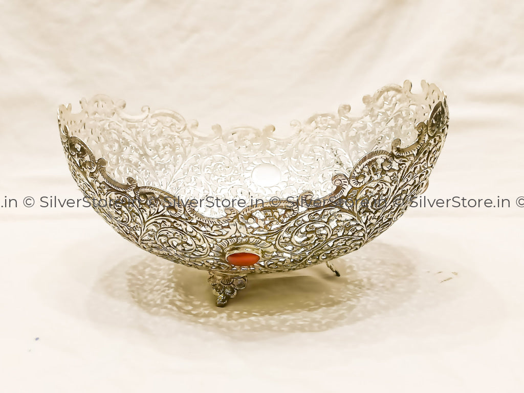 925 Silver Fruit Bowl - 16 Size Silver