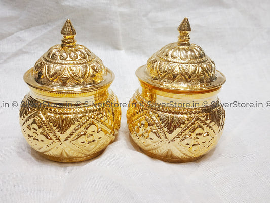 925 Silver Kum Box - Pack Of 2 Pooja Item