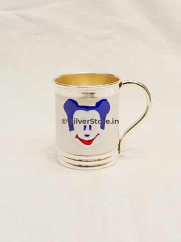 925 Silver Mug For Kid - Blue Color Coffee