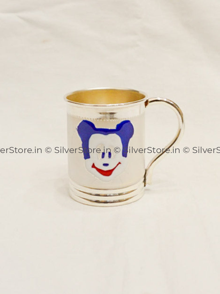 925 Silver Mug For Kid - Blue Color Coffee