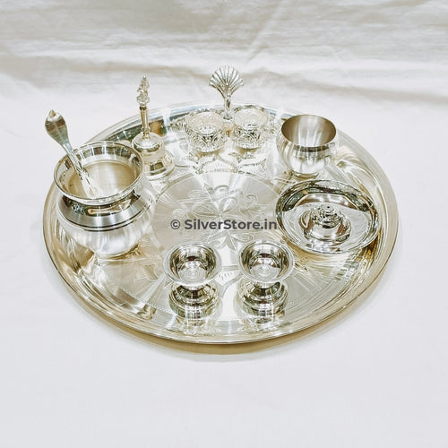 Buy Silver Pooja Thali at Lowest Price – SilverStore.in