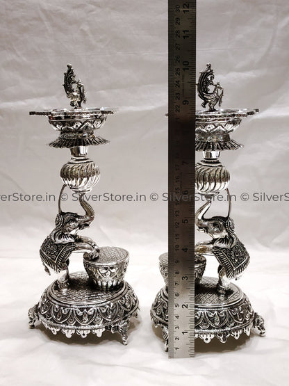 925 Silver - Samay Diya Elephant Pattern Silver