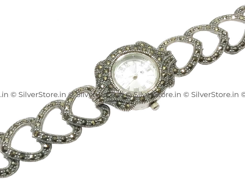 925 Silver Wrist Watch For Women Bracelet Watches