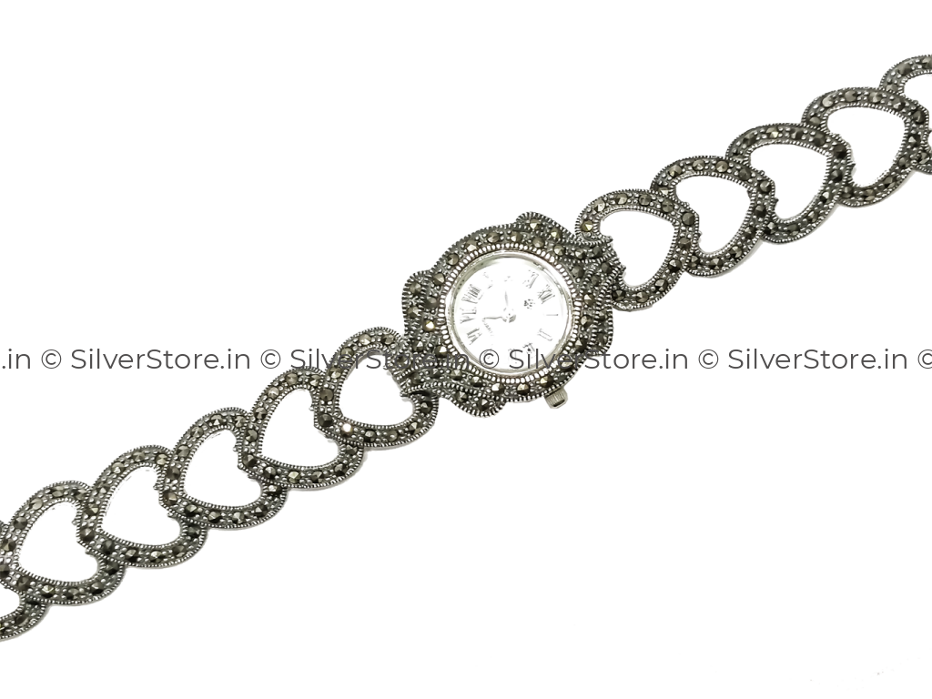 925 Silver Wrist Watch For Women Bracelet Watches