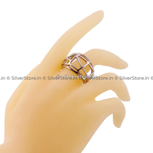 925 Stunning Random Line Sterling Silver Ring