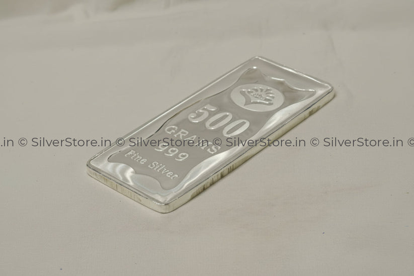 999 Pure silver bar -500 grams silver bar -990 bis hallmark ...