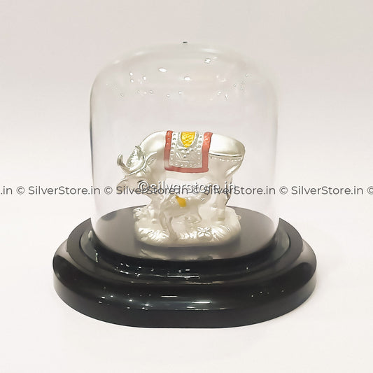 999 Pure Silver Cow Idol / Kamdhenu Cow And Calf Idol