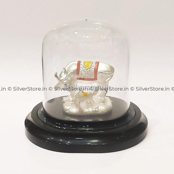 999 Pure Silver Cow Idol / Kamdhenu Cow And Calf Idol