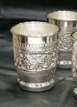 999 Pure Silver Naksi Glass - 990 Bis Hallmarked