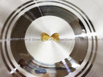 999 Pure Silver Plate / Thali - Gold Flower In The Center Ashapura Pattern 990 Bis Hallmarked